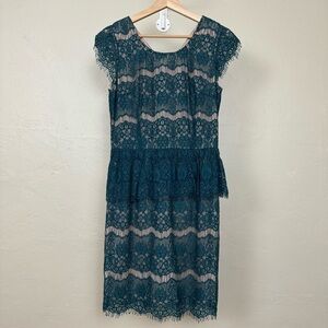 Maeve Lace Peplum Sheath Dress